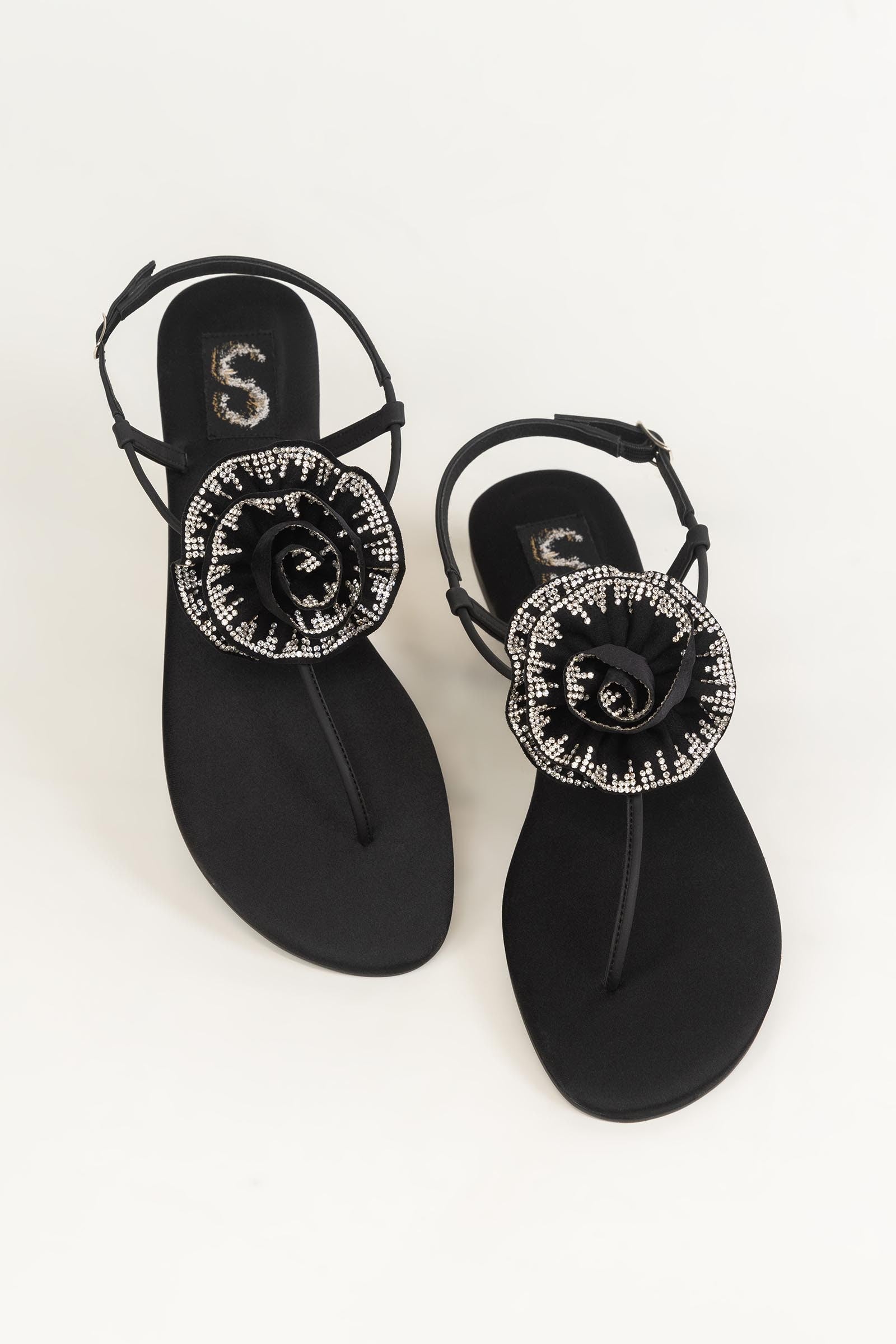 Black Floral Slingback
