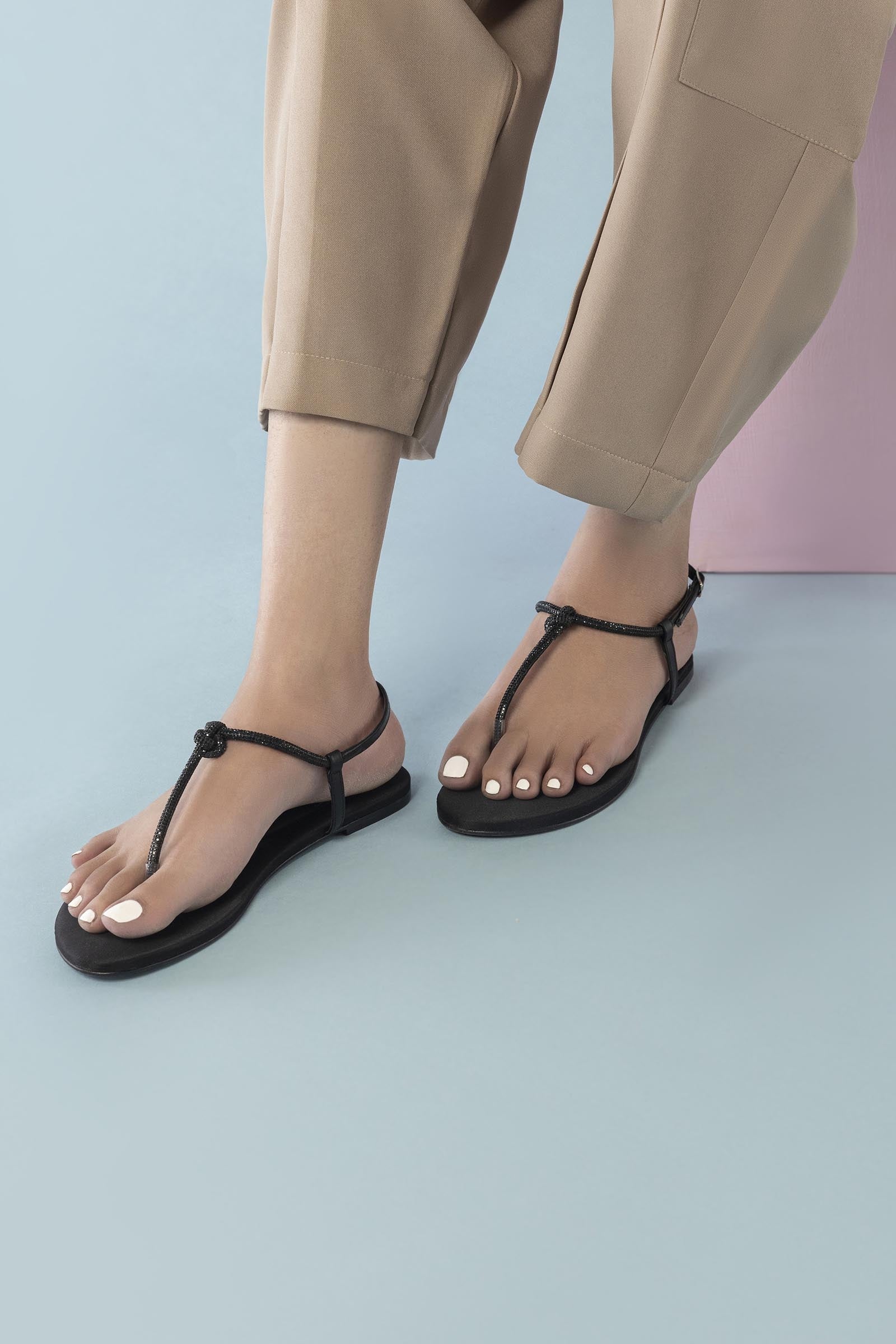 Black Diamante Flats Main image