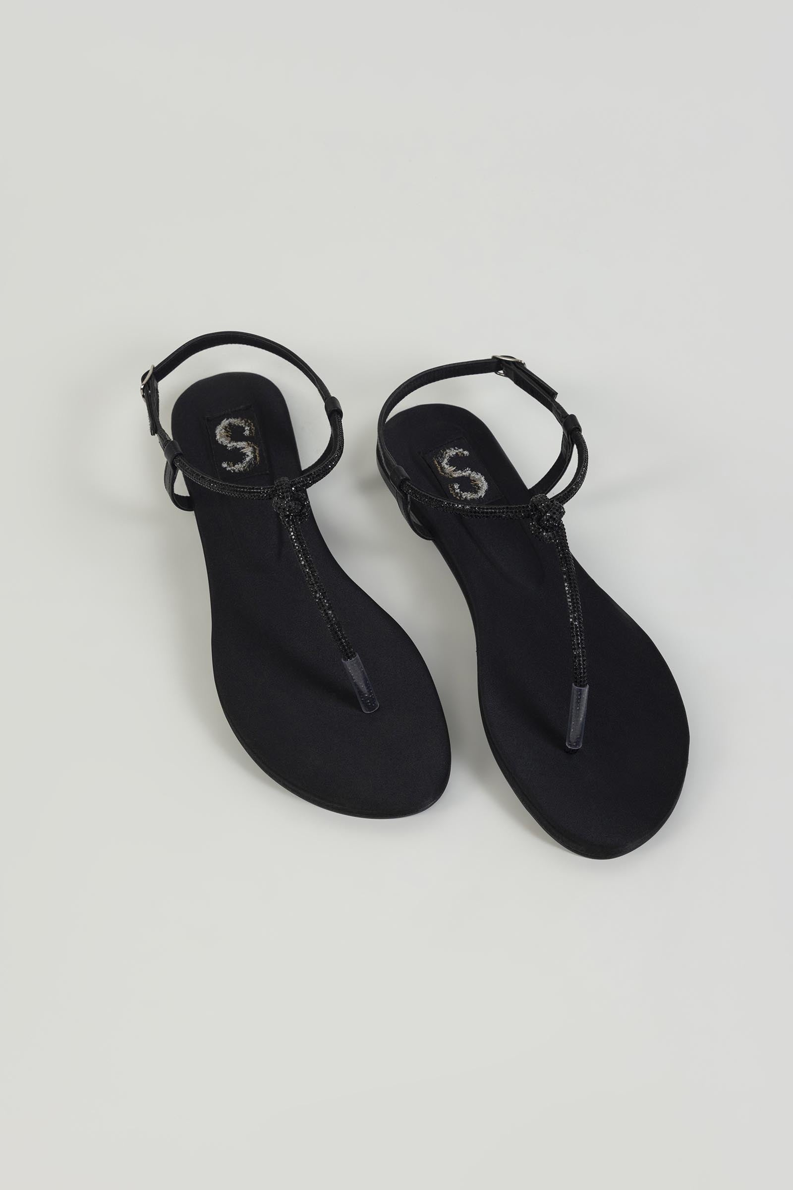 Black Diamante Flats Secondary image