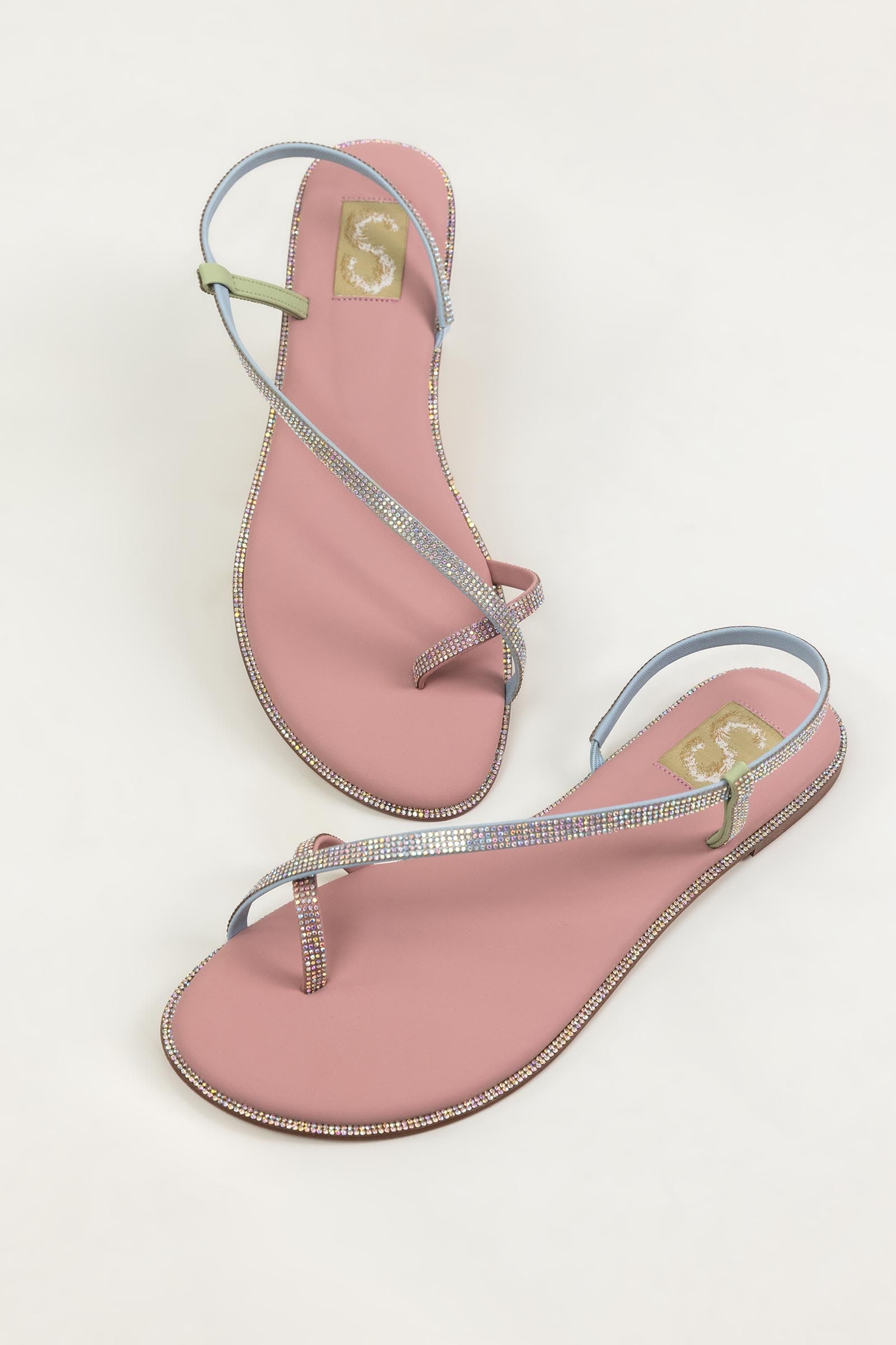 Pink Diamante Flats Main image