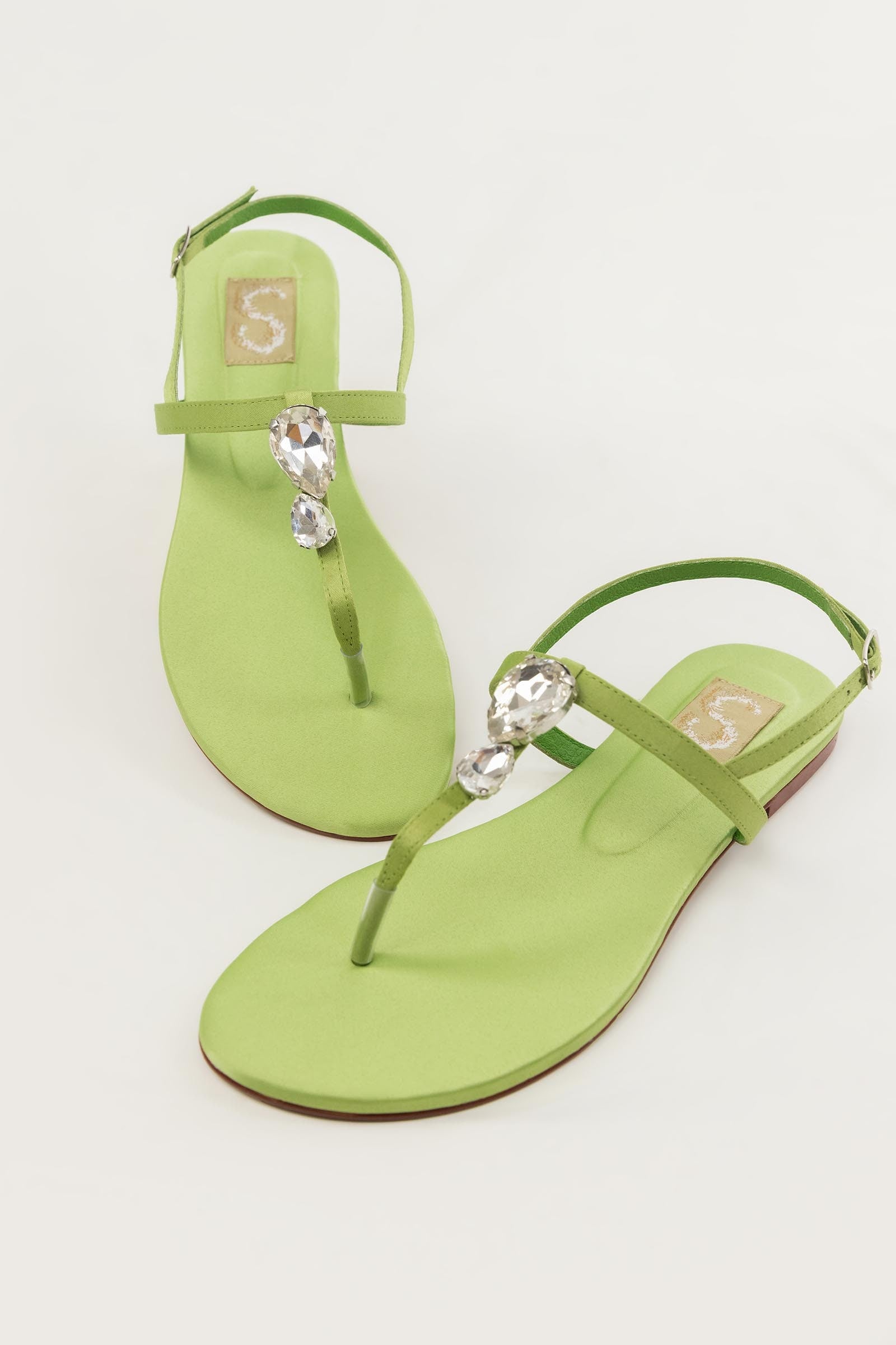 Green Slingback Flats Main image
