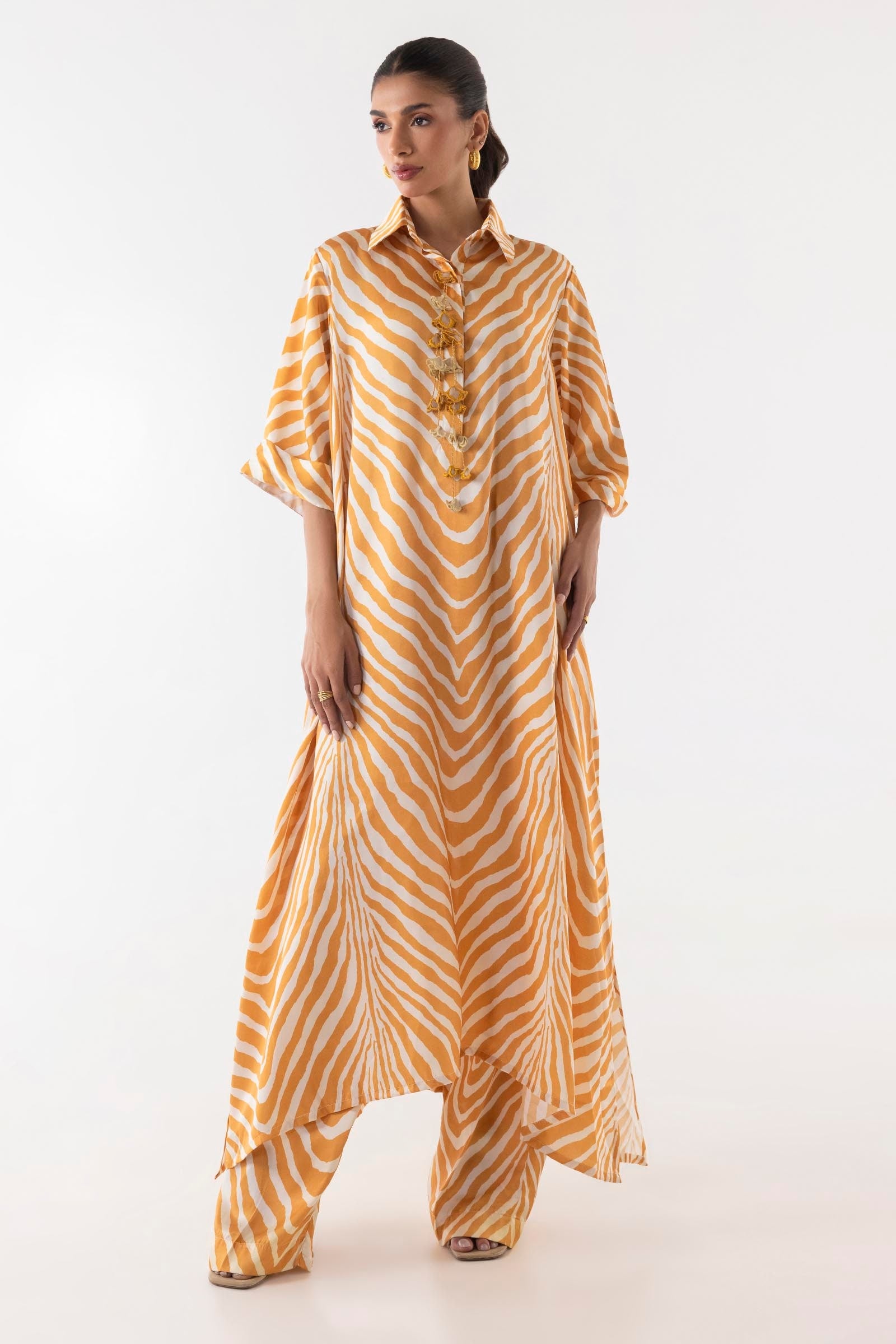 Stitched Striped Printed Shirt + Culotte Main image
