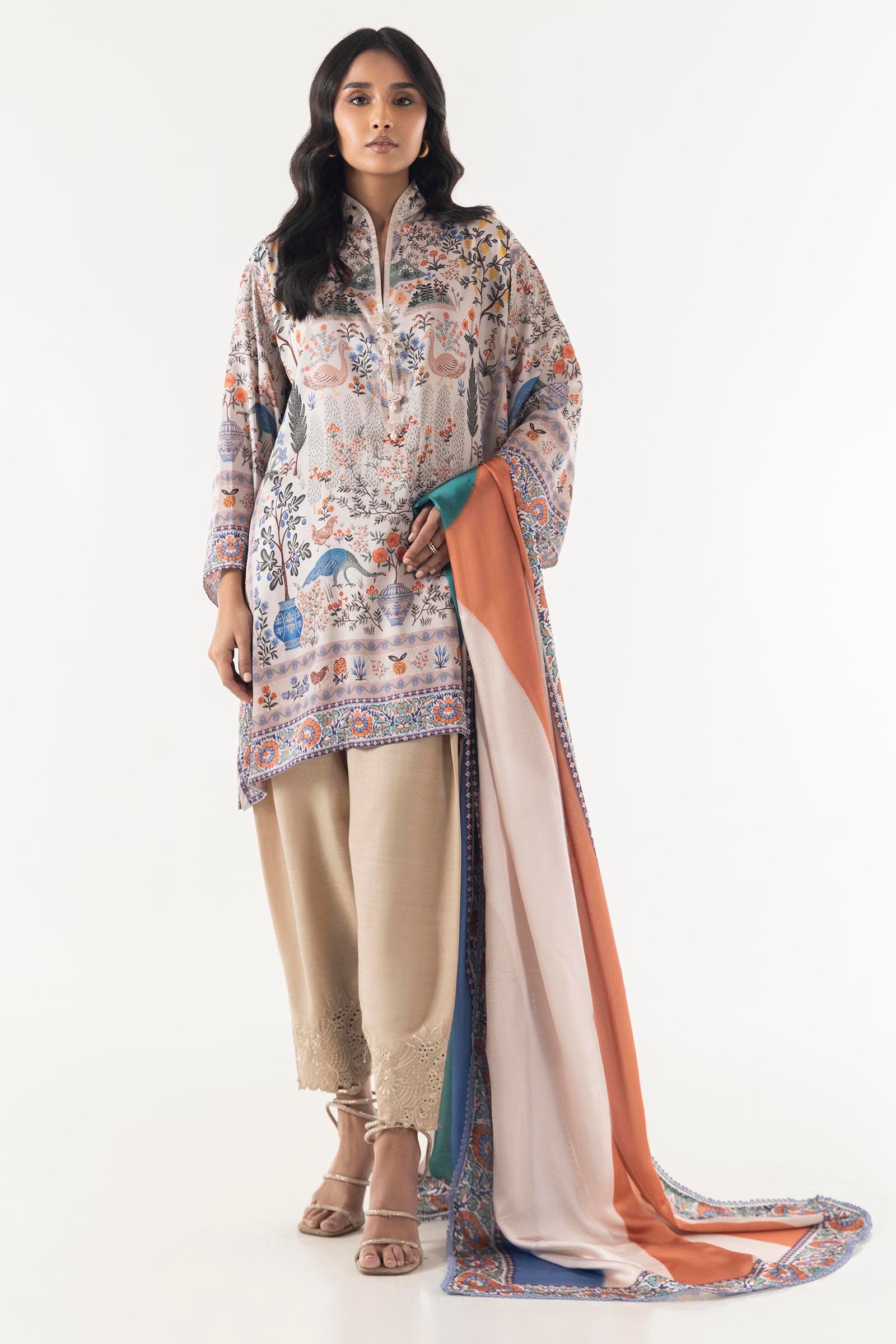 Stitched Multi Silk Shirt