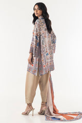 Stitched Multi Silk Shirt + Dupatta