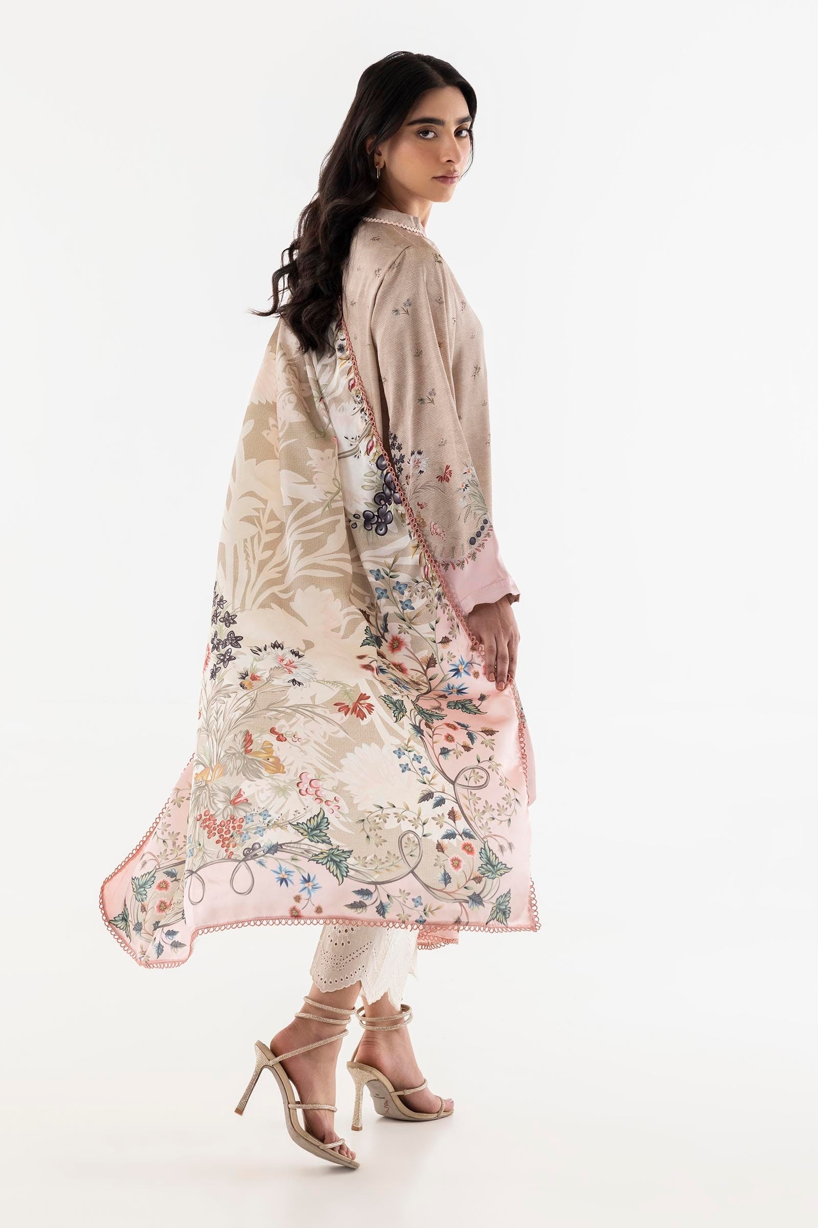 Stitched Satin Shirt + Dupatta Secondary image