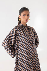 Stitched Black And White Printed Shirt + Culotte