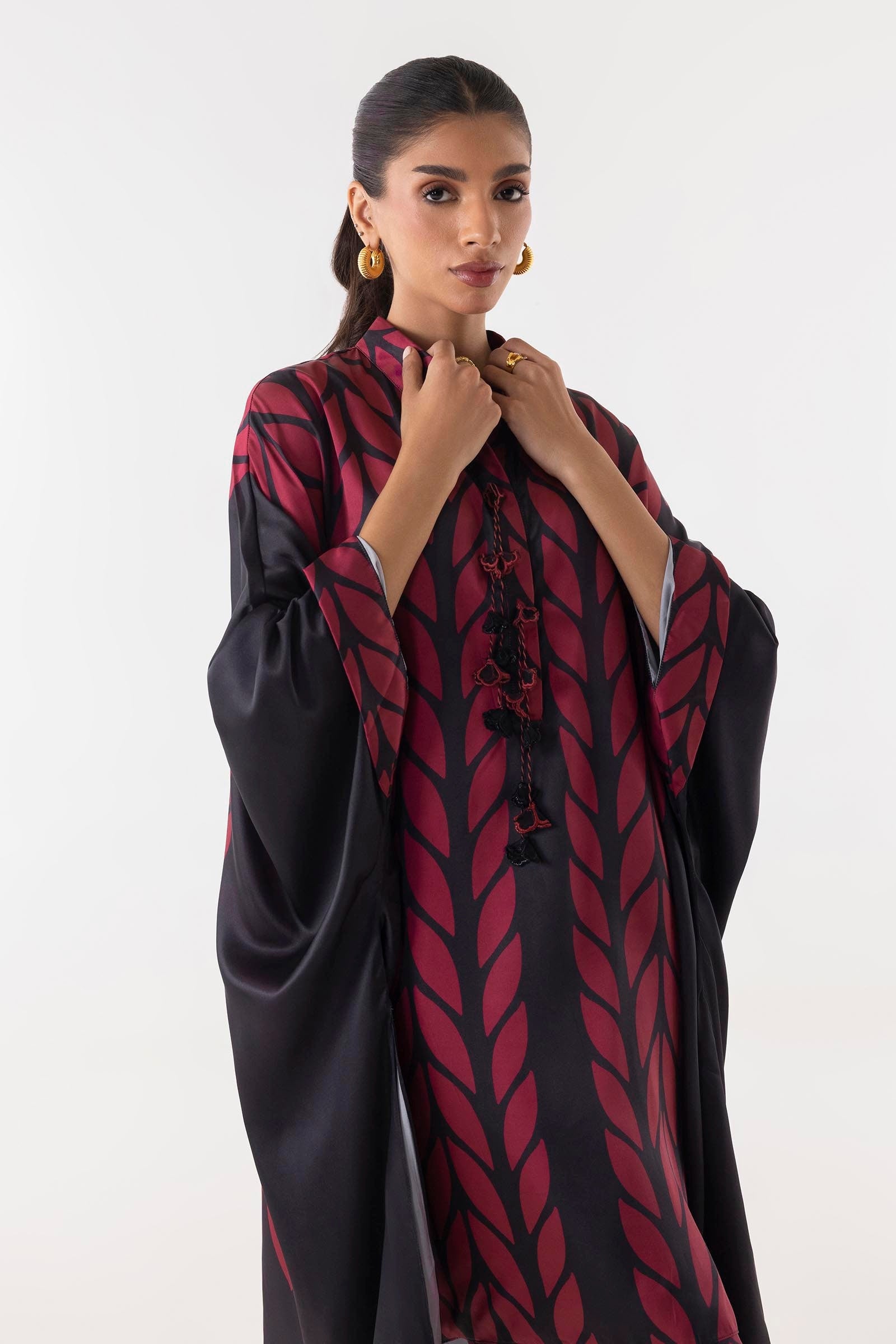 Stitched Leaf Printed Shirt + Culotte Secondary image