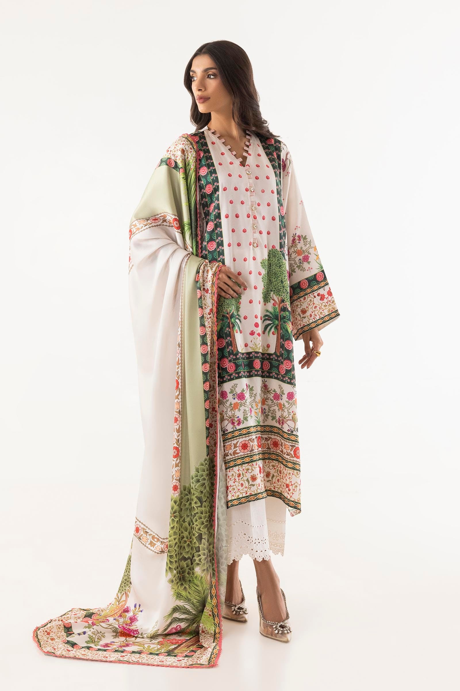 Stitched Satin Shirt + Dupatta Main image