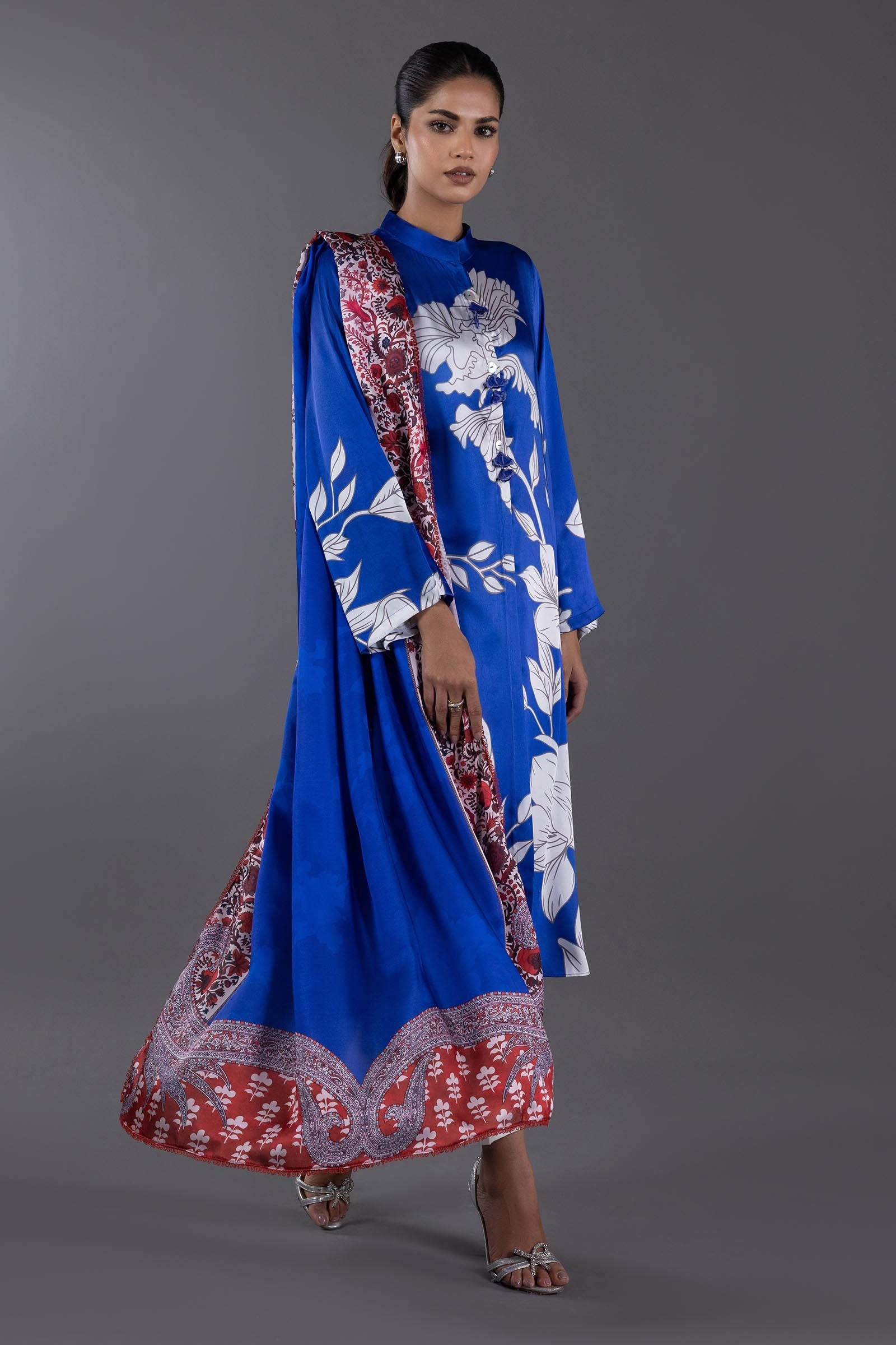 Stitched Satin Shirt + Dupatta Main image