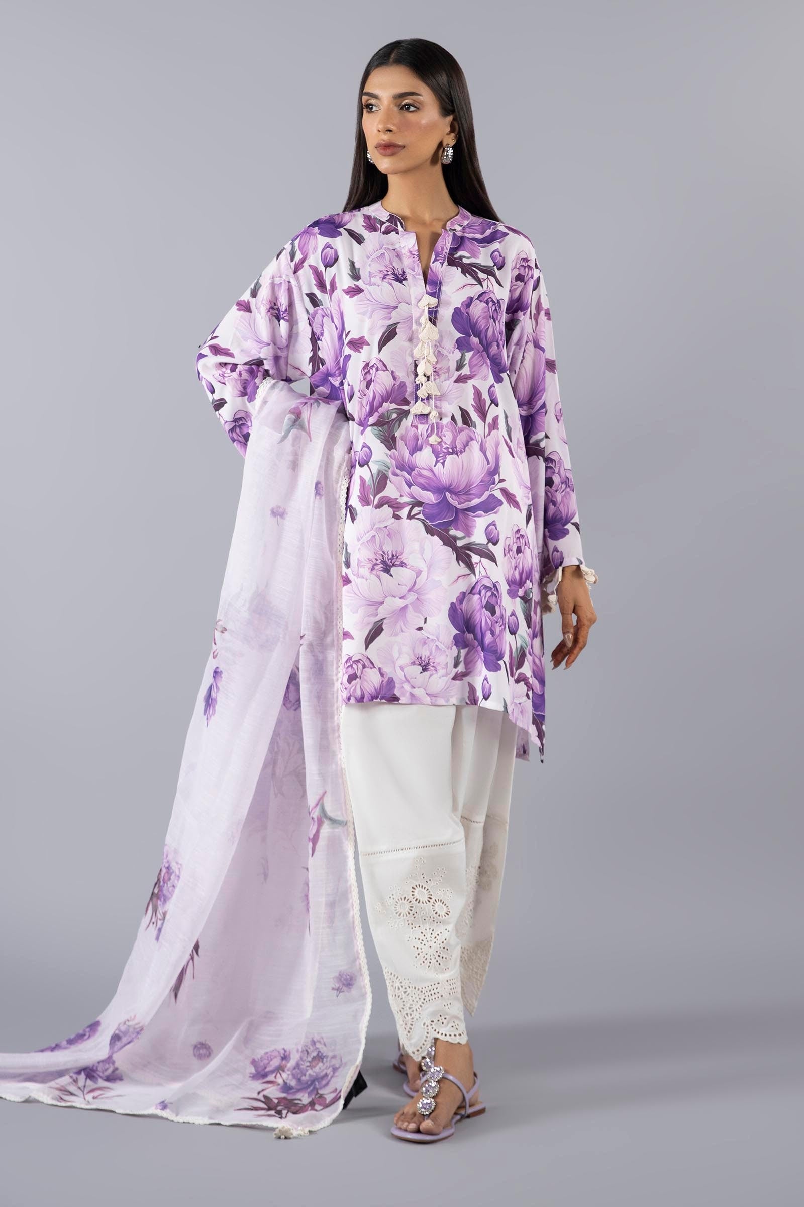 Stitched Satin Shirt + Dupatta Main image