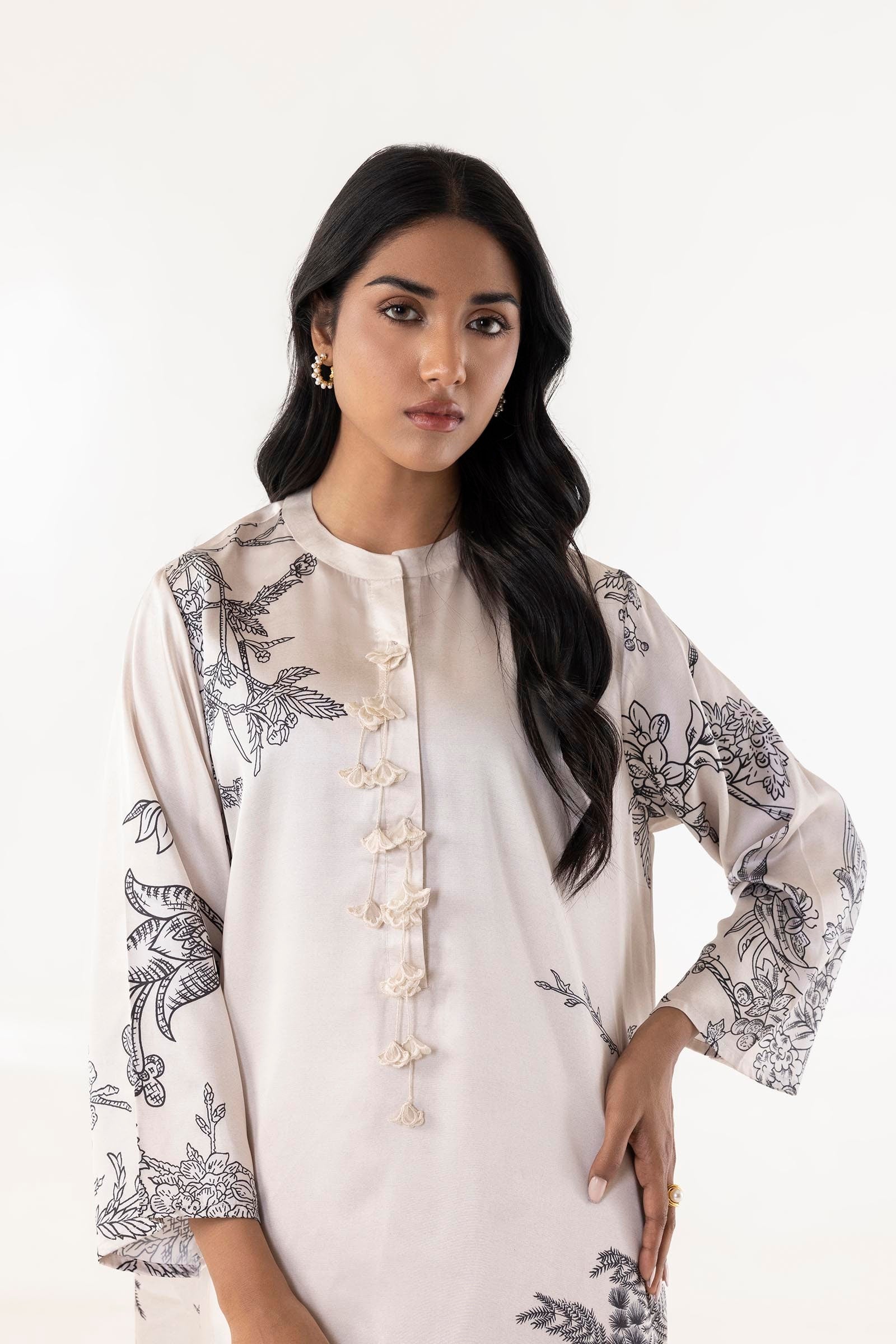 Stitched Satin Shirt + Culotte Secondary image
