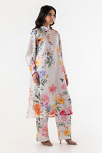 Stitched Floral Crepe Shirt + Culotte