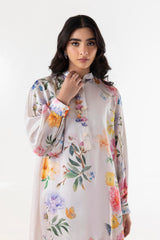 Stitched Floral Crepe Shirt + Culotte