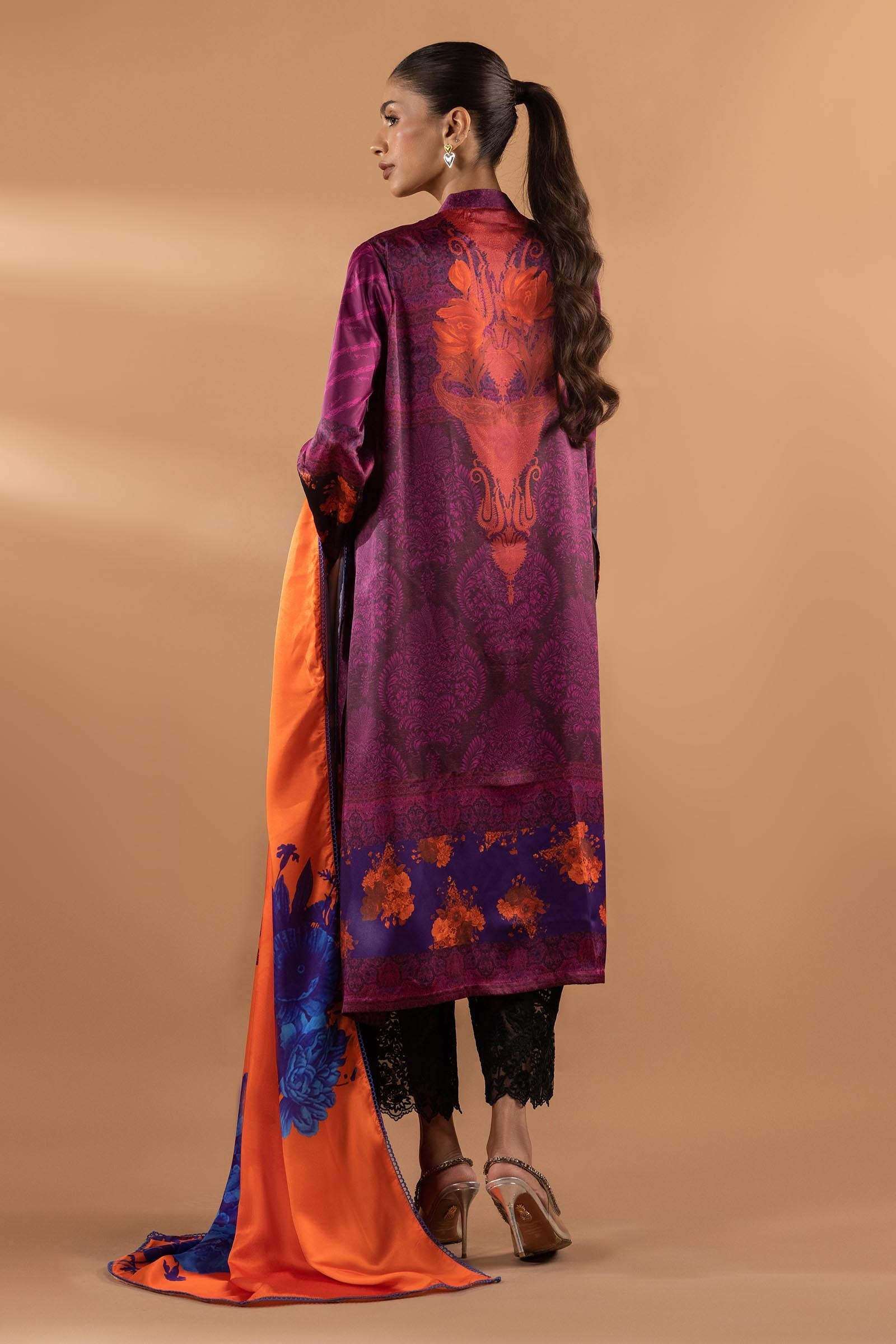 Stitched Satin Shirt + Dupatta Secondary image