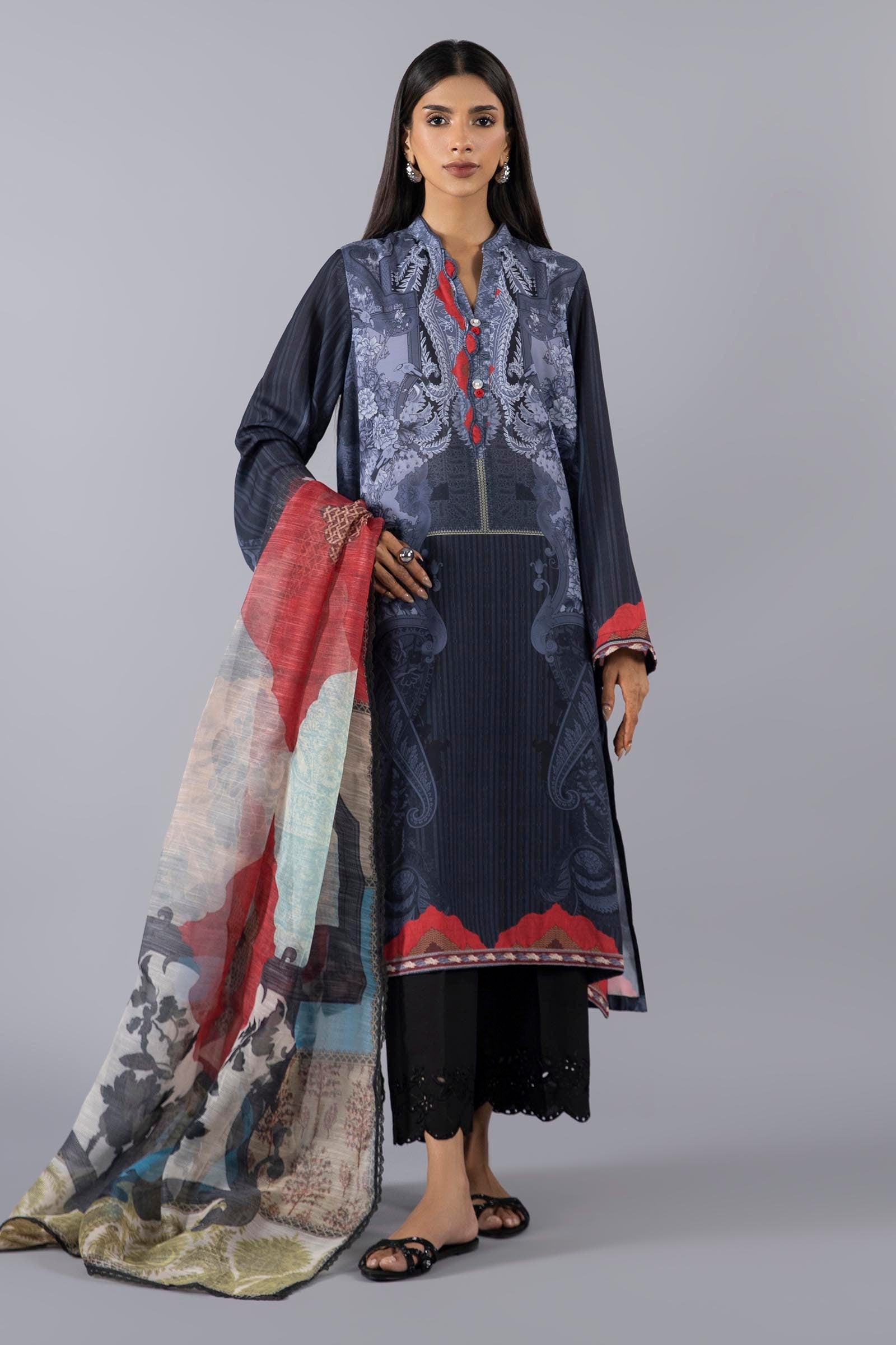 Stitched Satin Shirt + Dupatta Main image