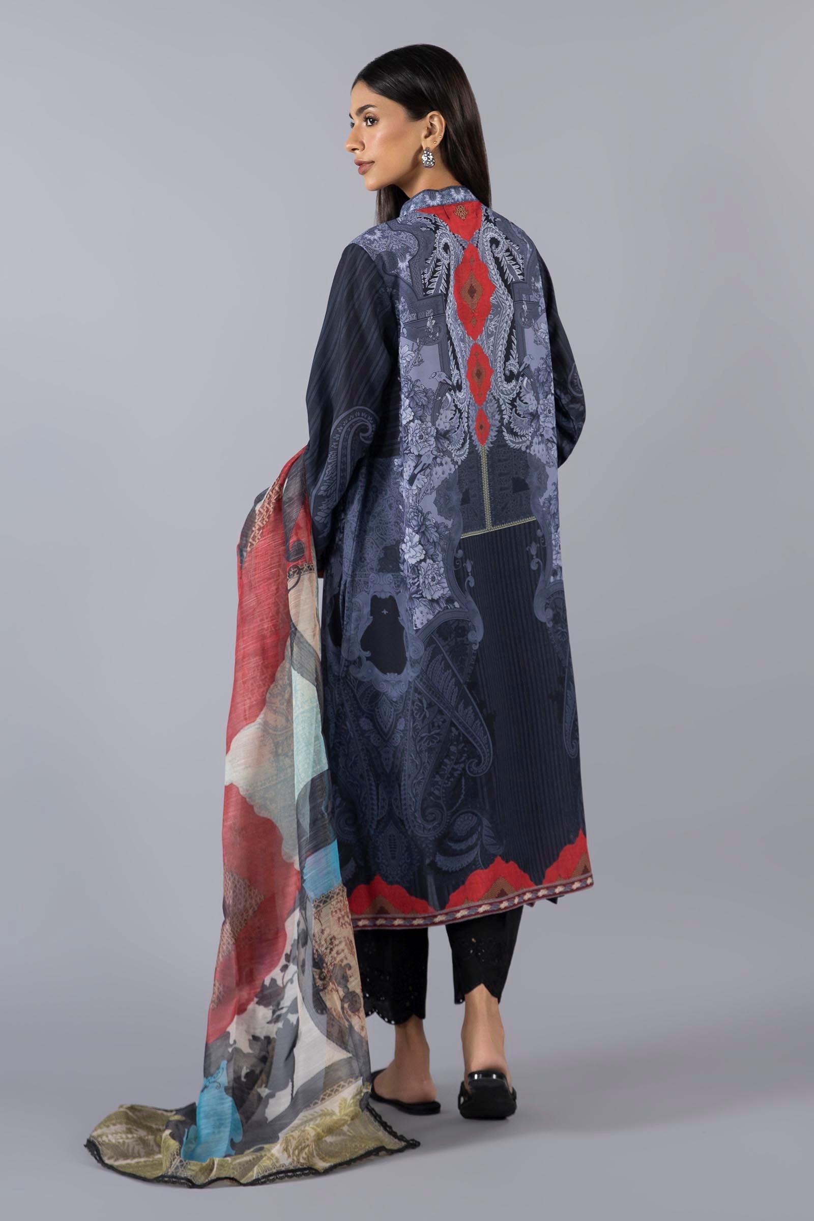 Stitched Satin Shirt + Dupatta Secondary image