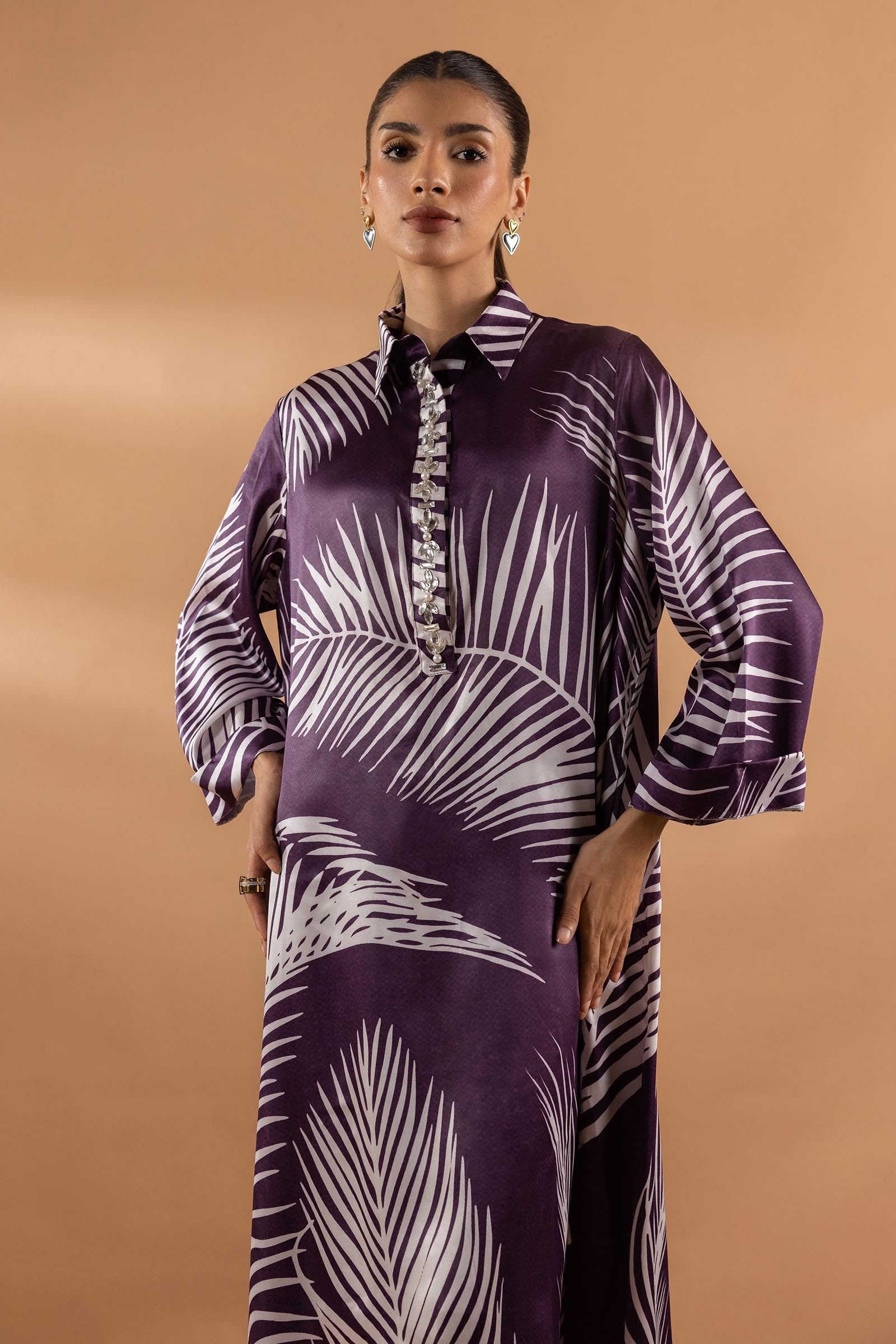 Stitched Satin Shirt + Culotte Secondary image