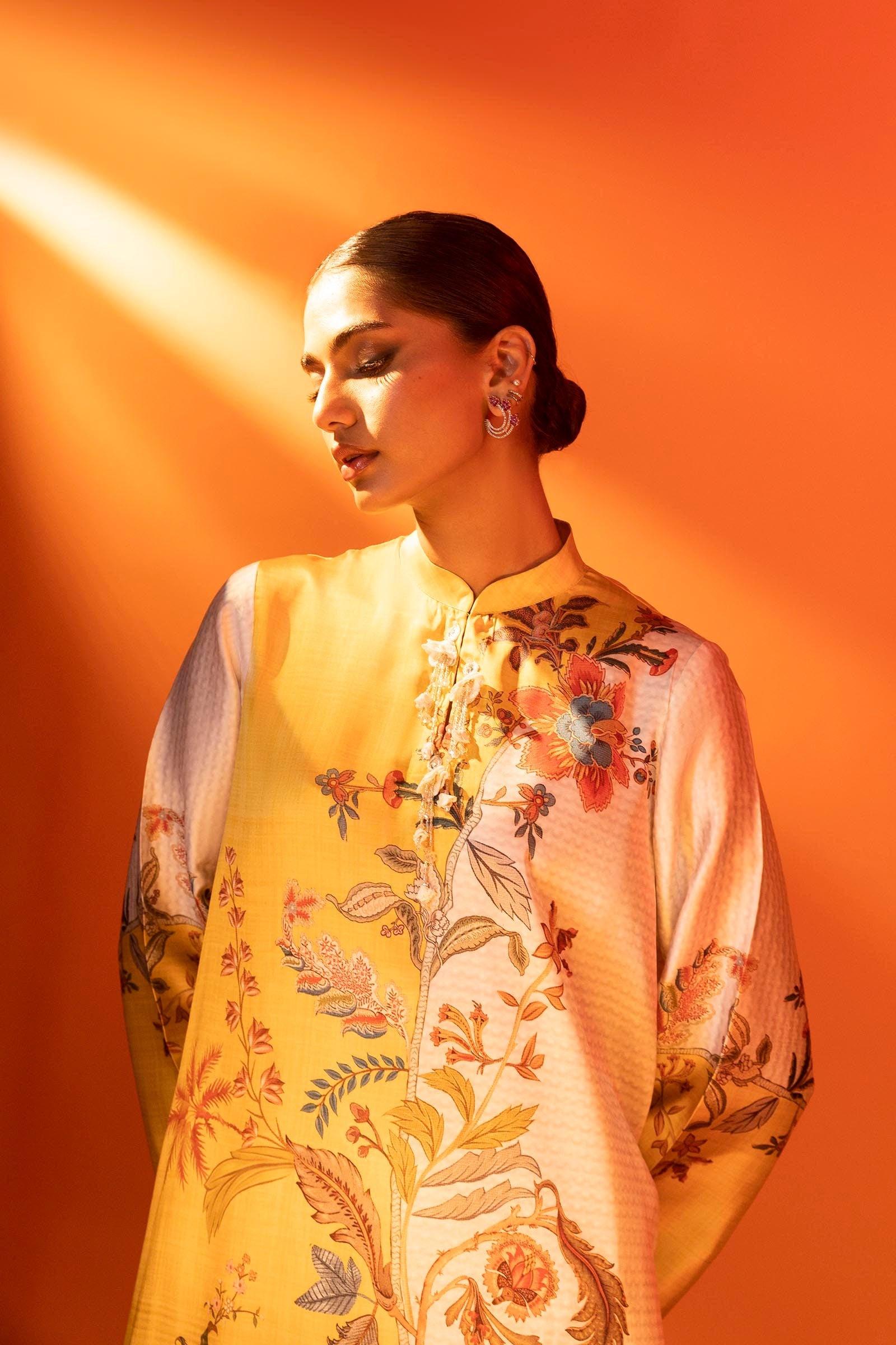 Stitched Satin Printed Shirt + Bottom Secondary image