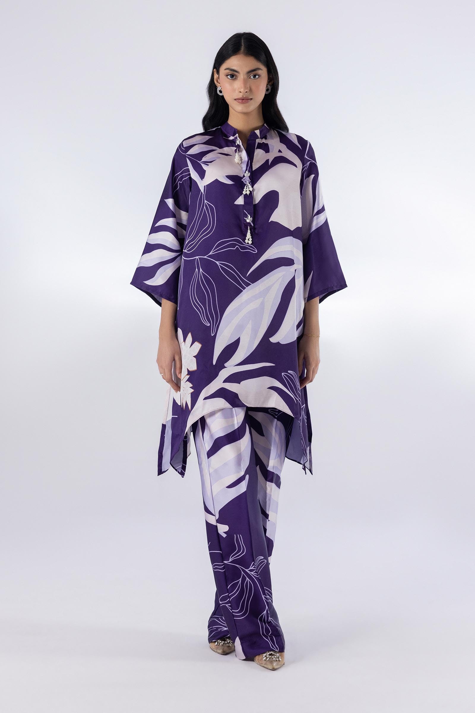 Stitched Satin Shirt + Culotte Main image