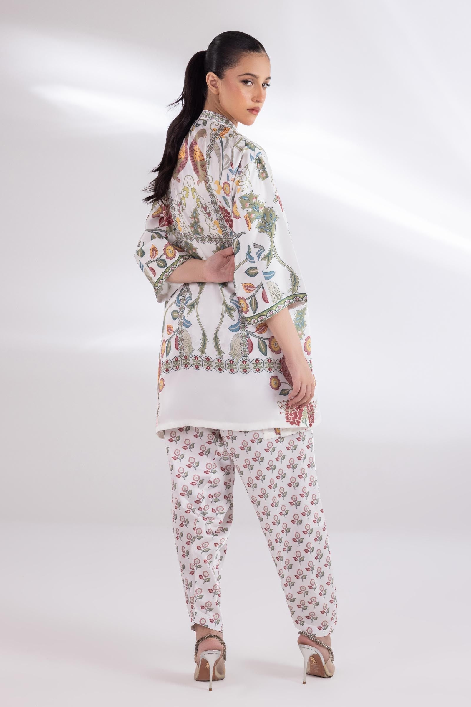 Stitched Printed Satin Shalwar Secondary image