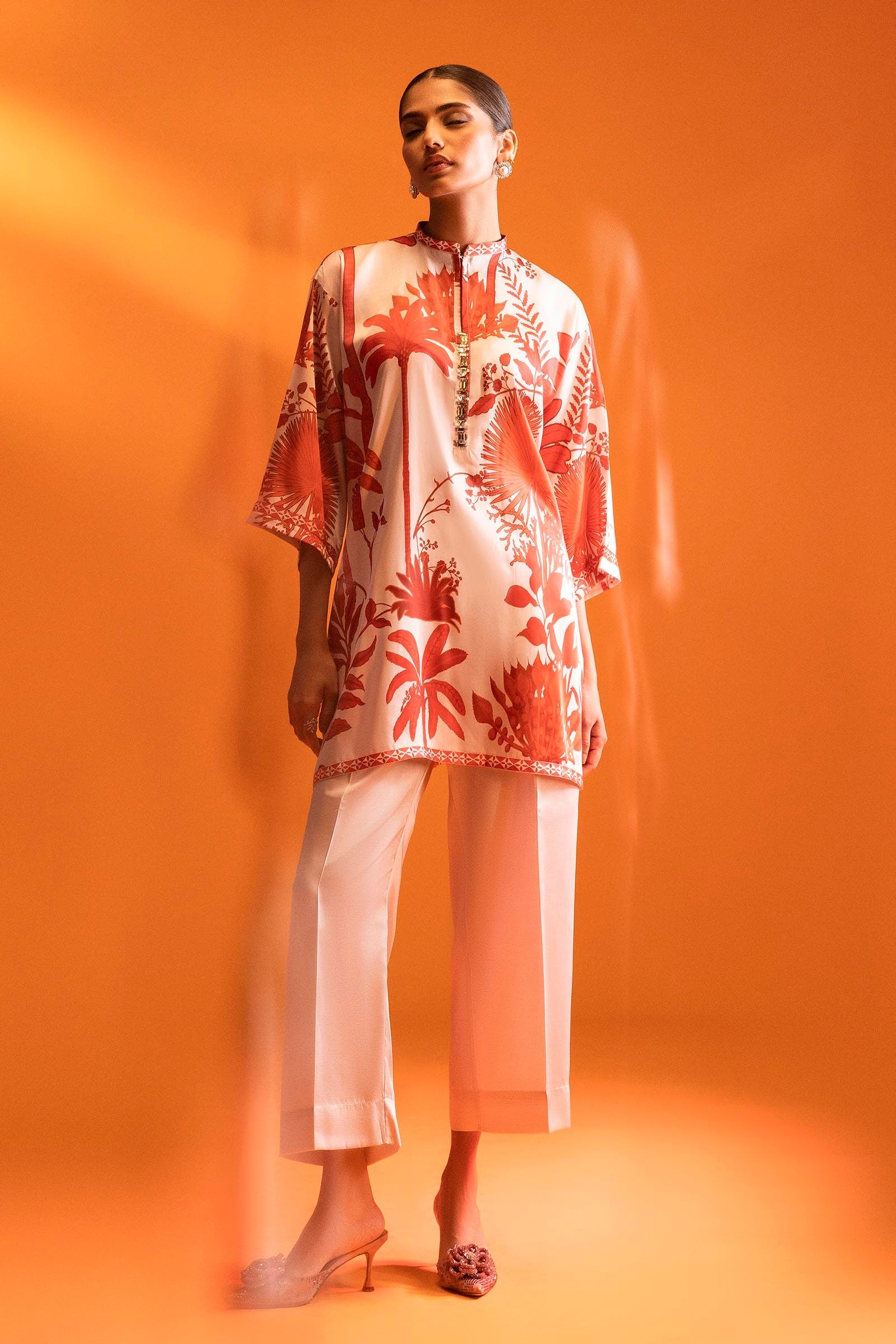 Stitched Silk Shirt + Culotte Main image