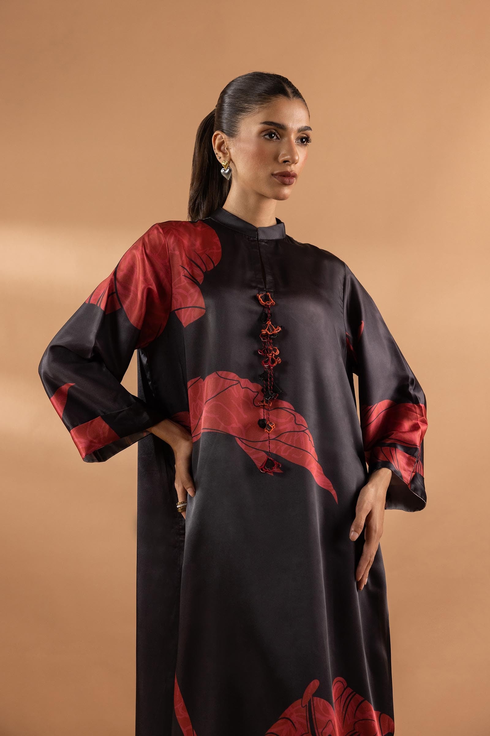 Stitched Satin Shirt Secondary image