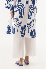 Stitched Lawn Embroidered Scalloped Culotte