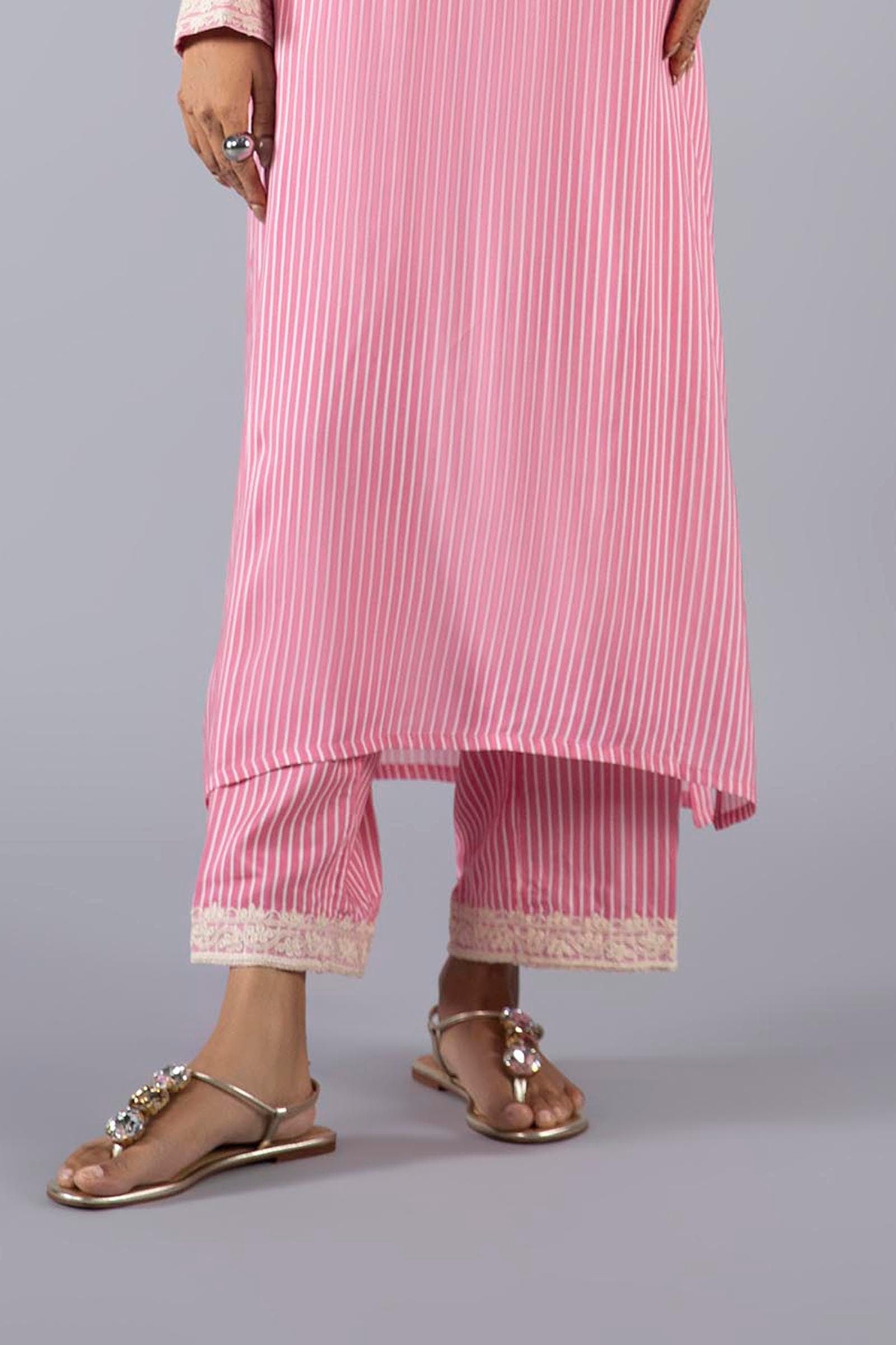 Stitched Embroidered Linen Culotte Secondary image