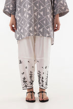 Stitched Linen Embroidered Skinny Shalwar