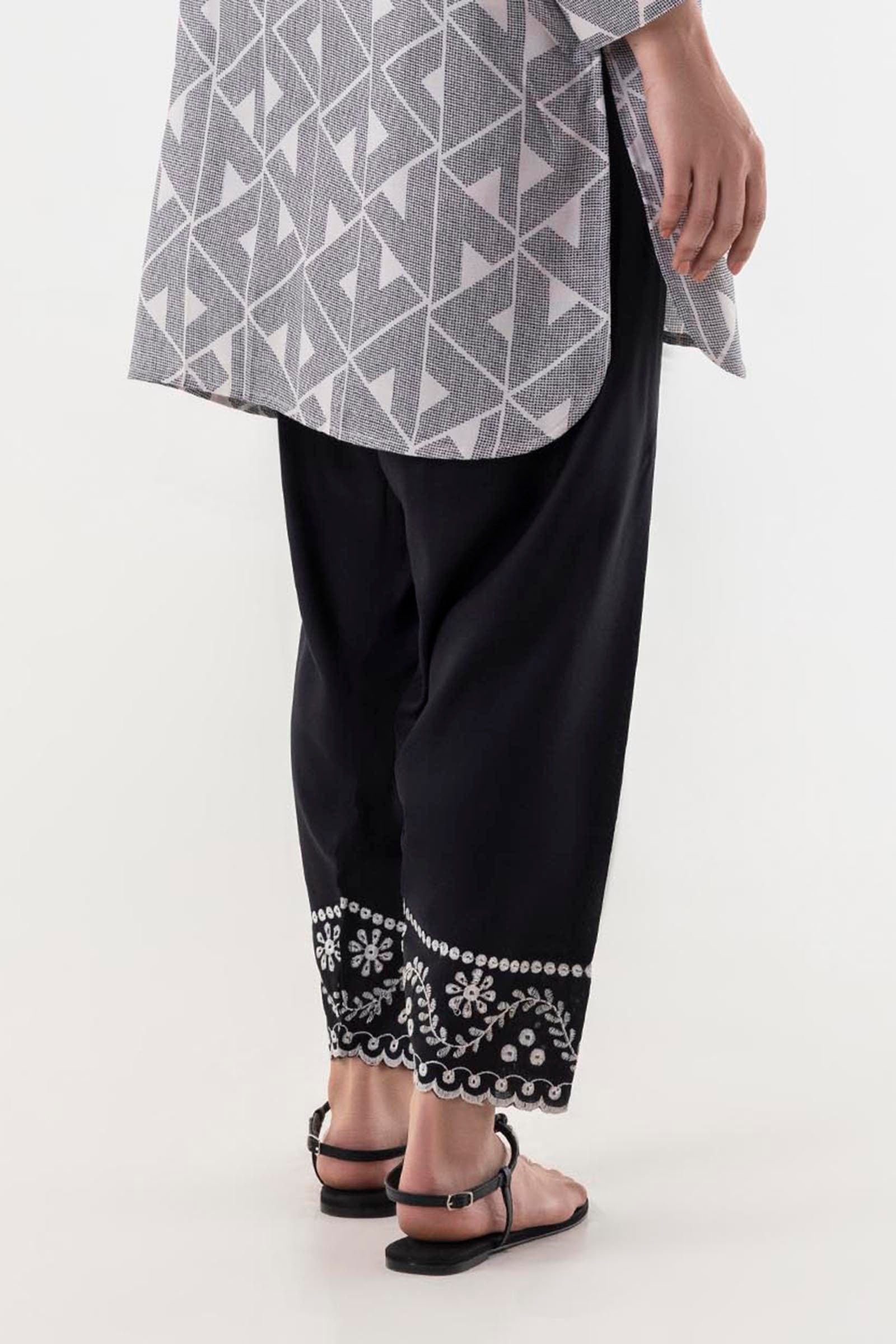 Stitched Embroidered Linen Shalwar Secondary image