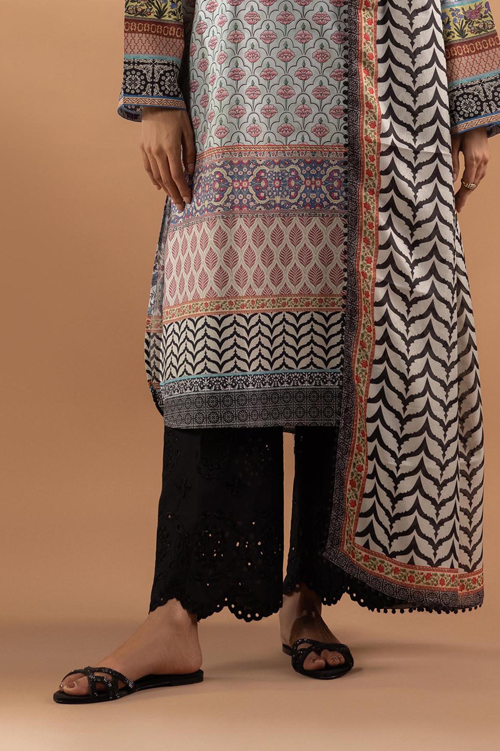 Stitched Embroidered Lawn Culotte Main image