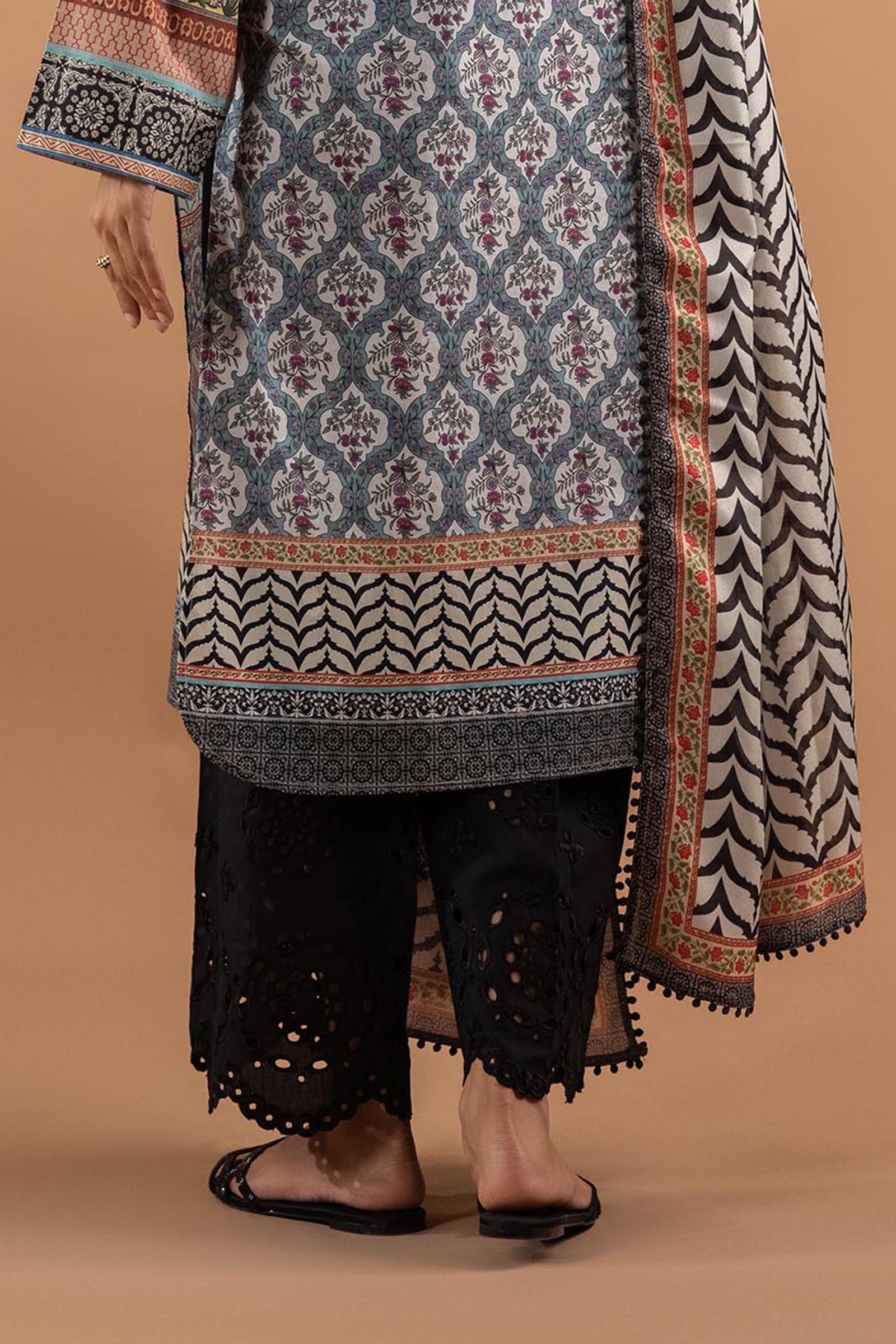 Stitched Embroidered Lawn Culotte Secondary image