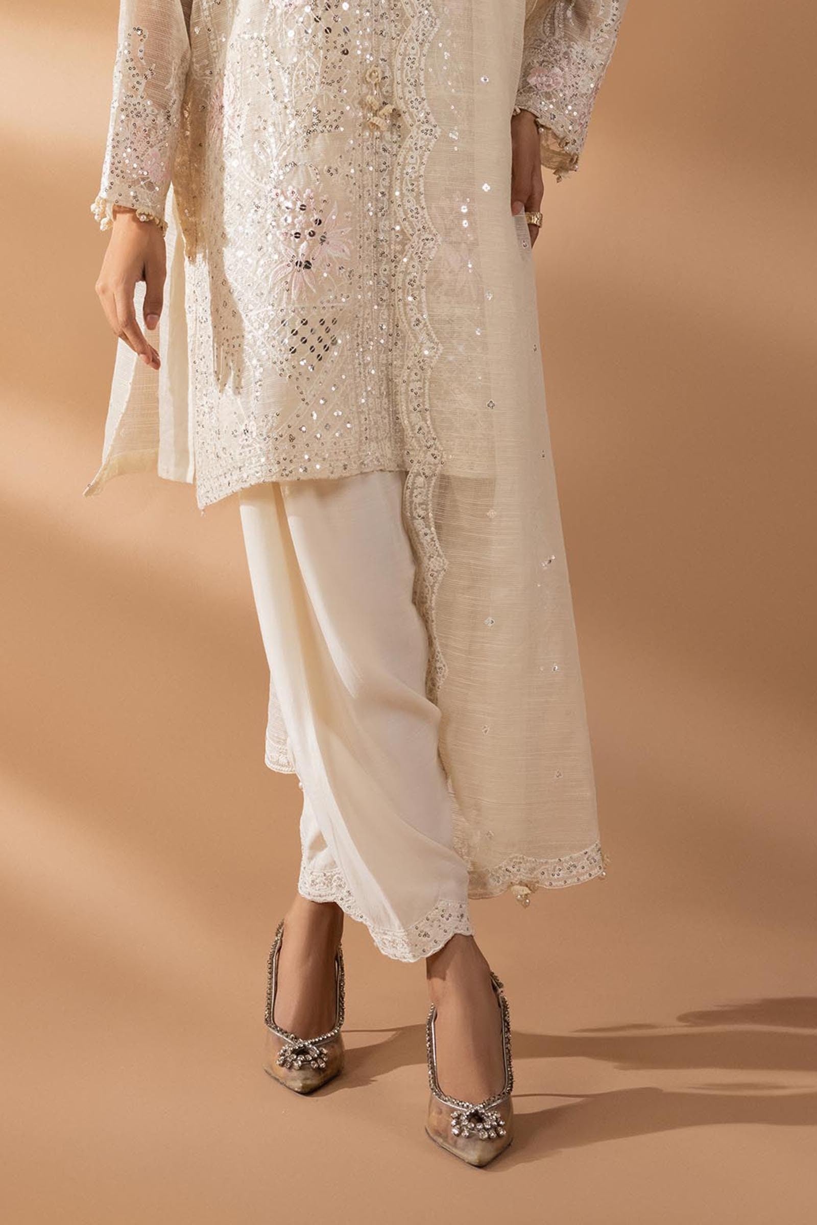 Stitched Embroidered Cotton Shalwar Secondary image