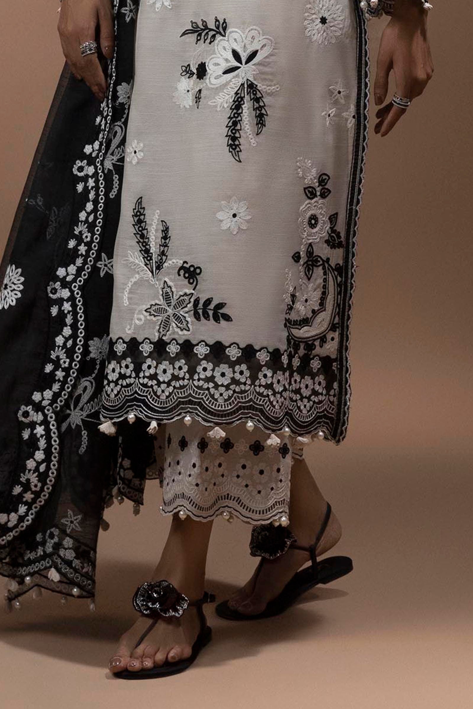 Stitched Embroidered Bottom Main image