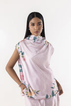 Stitched Pink Printed Cord Set