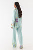 Stitched Light Blue Floral Cord Set