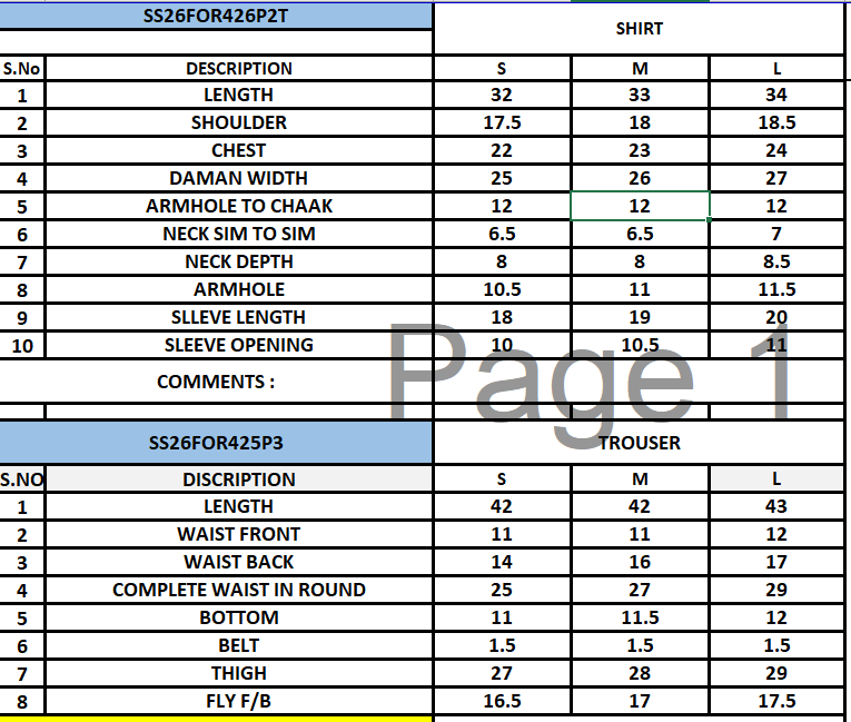 Size Chart
