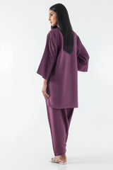 Stitched Dark Muave Printed Shirt + Shalwar