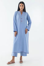 Stitched Sky Blue Printed Shirt + Culotte
