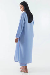 Stitched Sky Blue Printed Shirt + Culotte