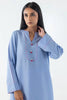 Stitched Sky Blue Printed Shirt + Culotte