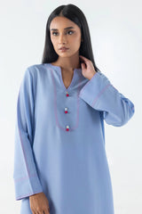Stitched Sky Blue Printed Shirt + Culotte